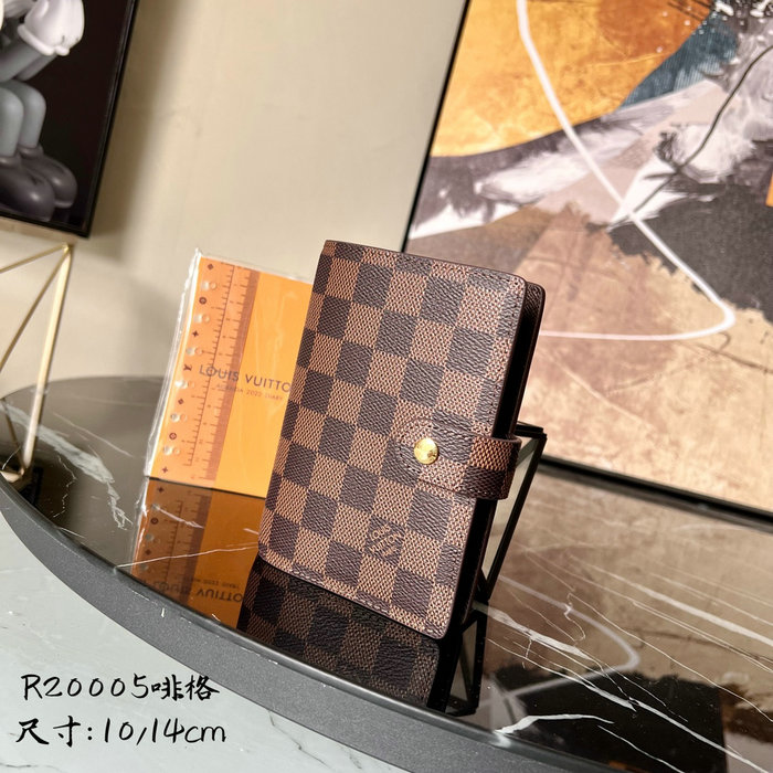 Louis Vuitton Damier Ebene Canvas Small Ring Agenda Cover R20005