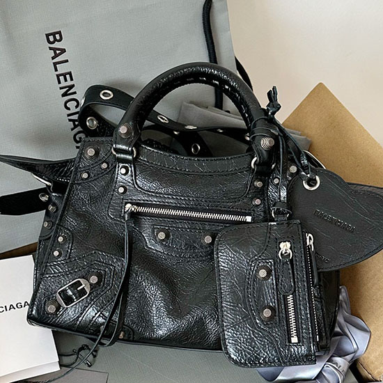 Balenciaga Leather Neo Classic City XS Tote Bag Black B700940