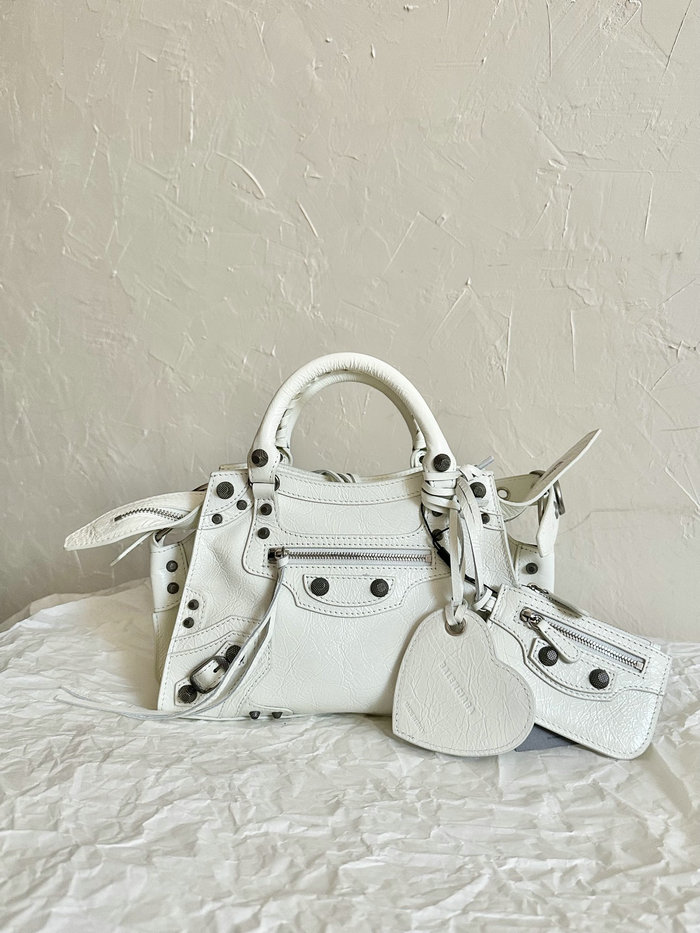 Balenciaga Leather Neo Classic City XS Tote Bag White B700940