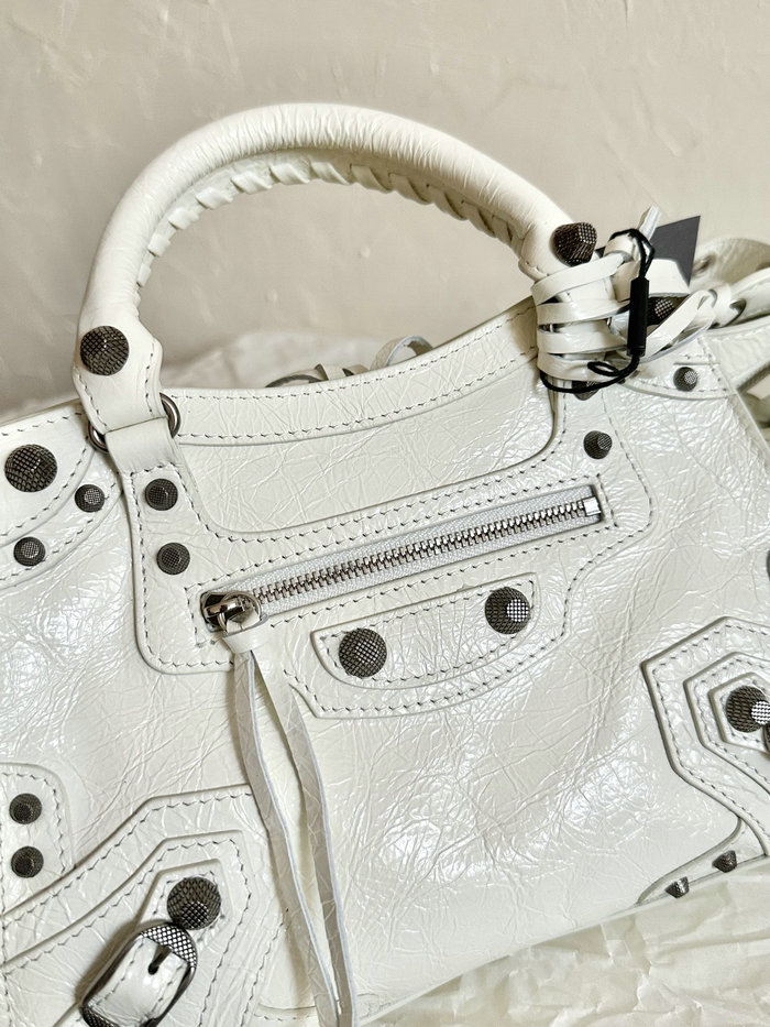 Balenciaga Leather Neo Classic City XS Tote Bag White B700940