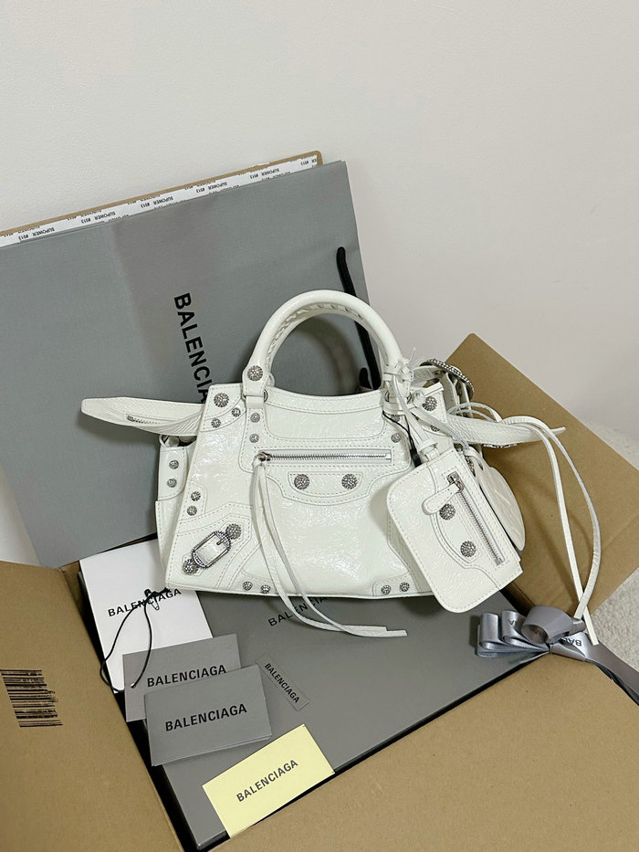 Balenciaga Leather Neo Classic City XS Tote Bag White B700941