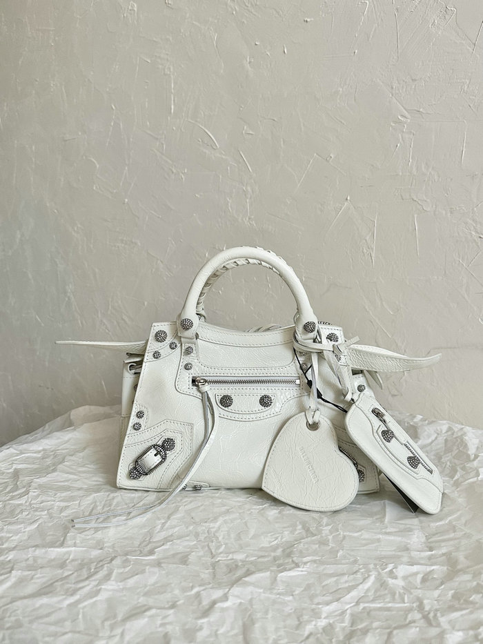 Balenciaga Leather Neo Classic City XS Tote Bag White B700941