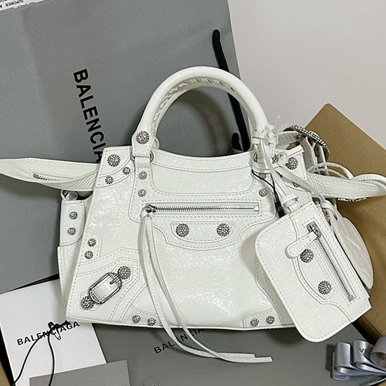 Balenciaga Leather Neo Classic City XS Tote Bag White B700941