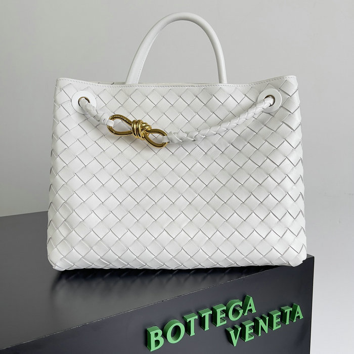 Bottega Veneta Medium Andiamo Tote Bag White B743572