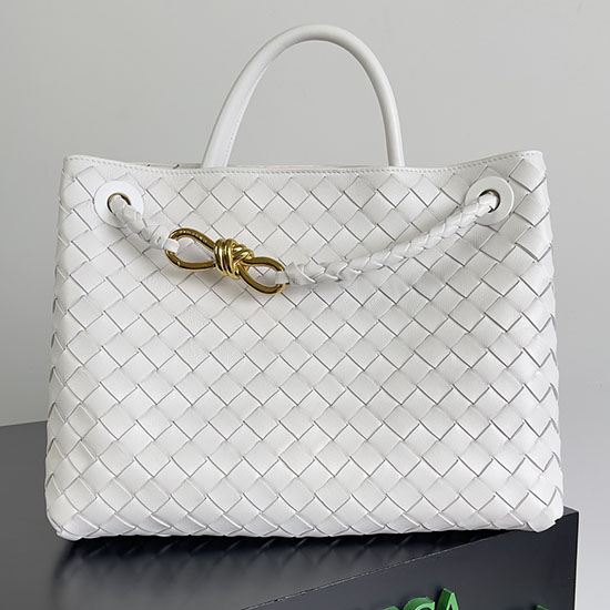 Bottega Veneta Medium Andiamo Tote Bag White B743572