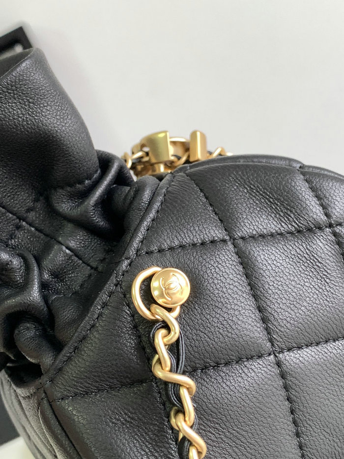 Chanel Lambskin Shoulder Bag Black AS2323