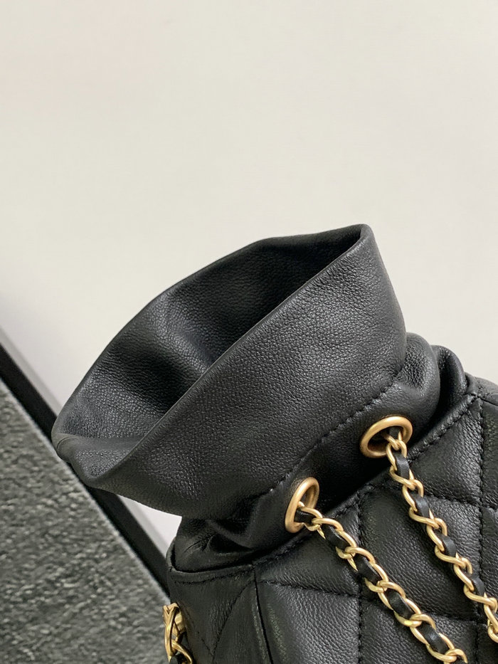 Chanel Lambskin Shoulder Bag Black AS2323