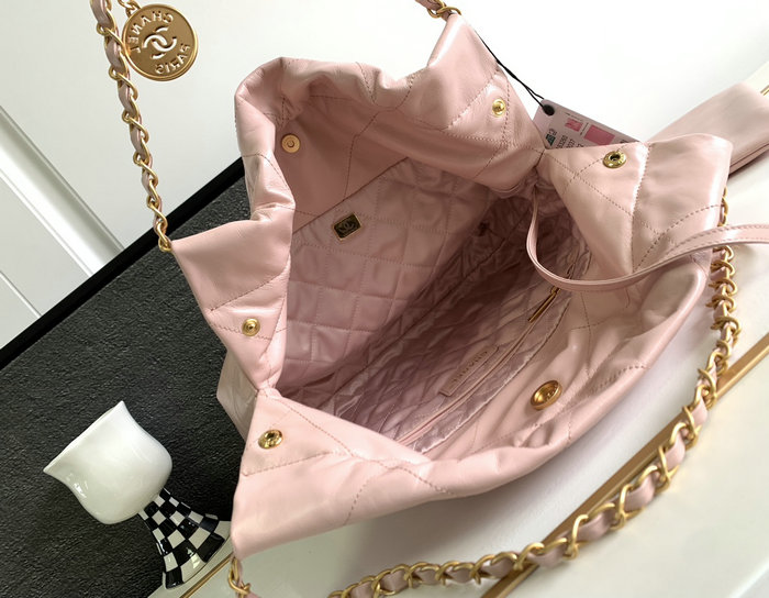 Chanel Shiny Calfskin Small Handbag Pink AS3260