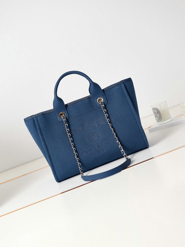 Chanel Small Tote Dark Blue AS3257