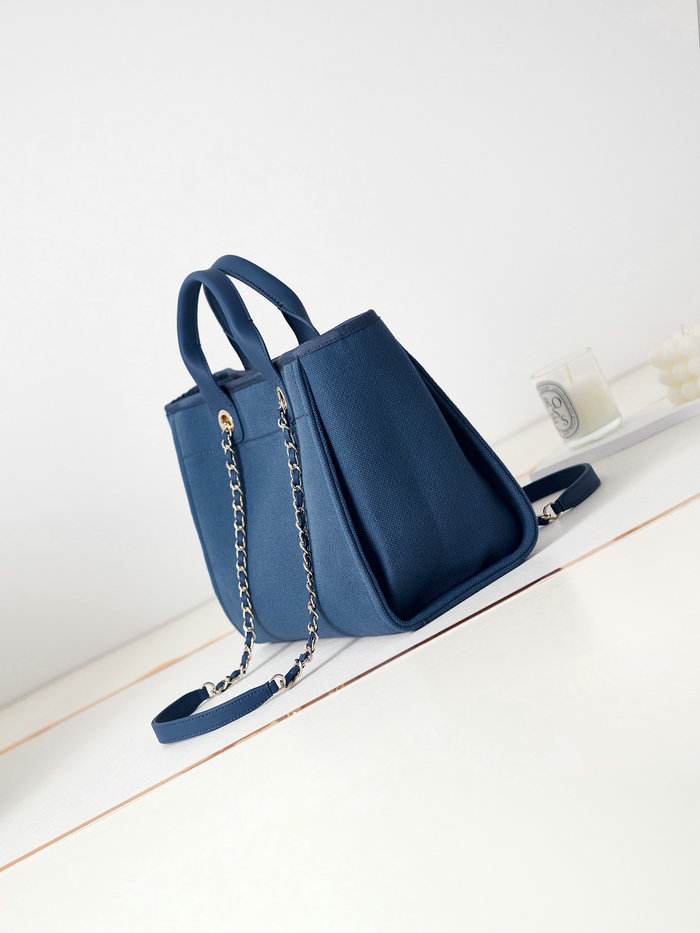 Chanel Small Tote Dark Blue AS3257