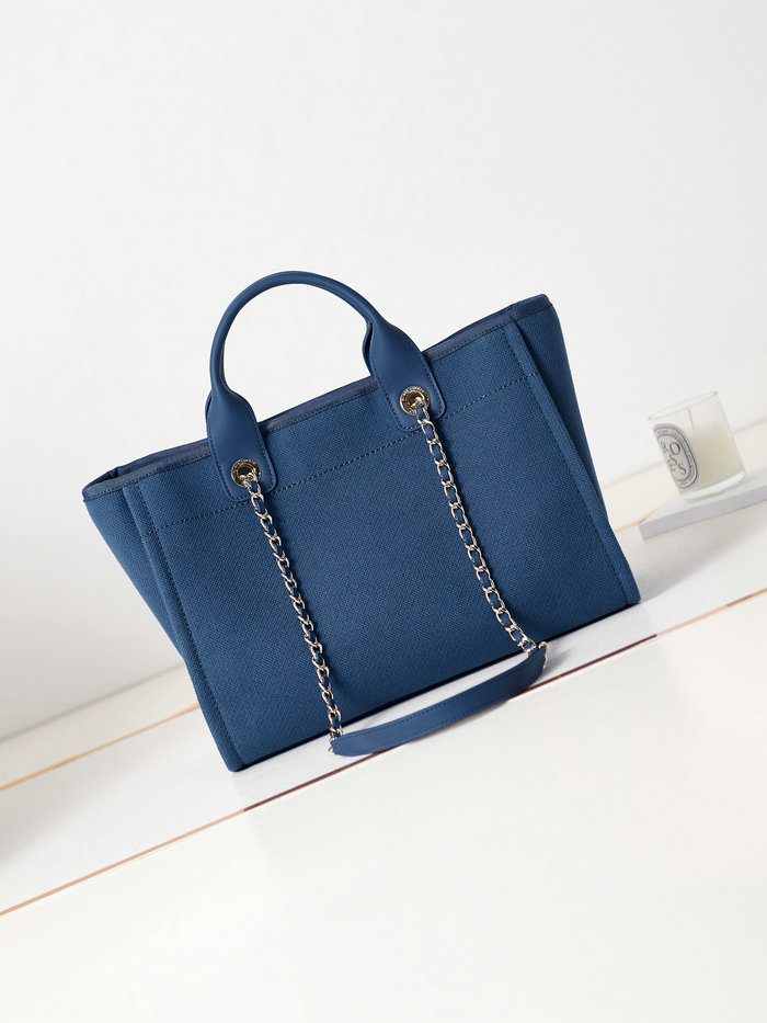 Chanel Small Tote Dark Blue AS3257