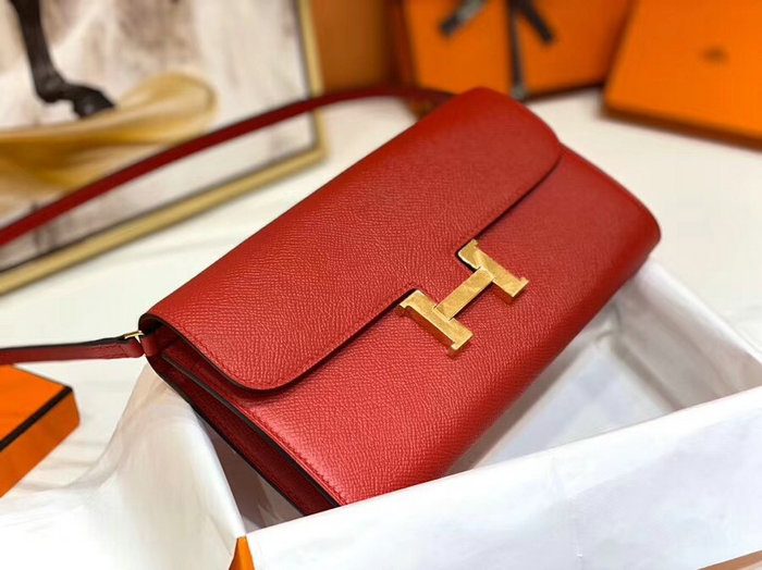 Hermes Constance Long To Go Wallet Red HCG201