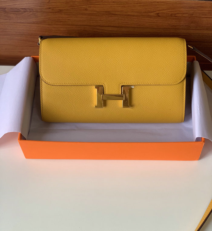 Hermes Constance Long To Go Wallet Yellow HCG201