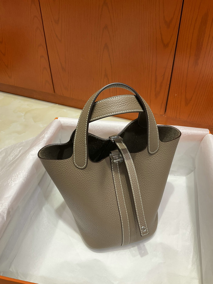 Hermes Picotin Lock 22 Tote Bag Gri Elephant HP04201