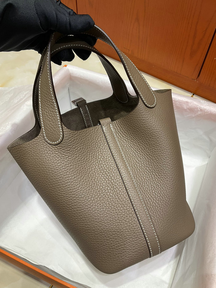 Hermes Picotin Lock 22 Tote Bag Gri Elephant HP04201