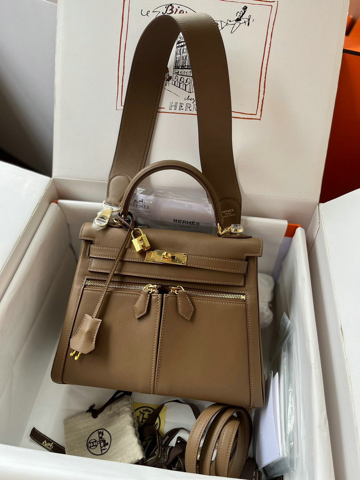 Hermes Swift Leather Kelly Lakis Bag Beige de weimar KL2832