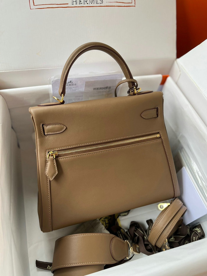 Hermes Swift Leather Kelly Lakis Bag Beige de weimar KL2832