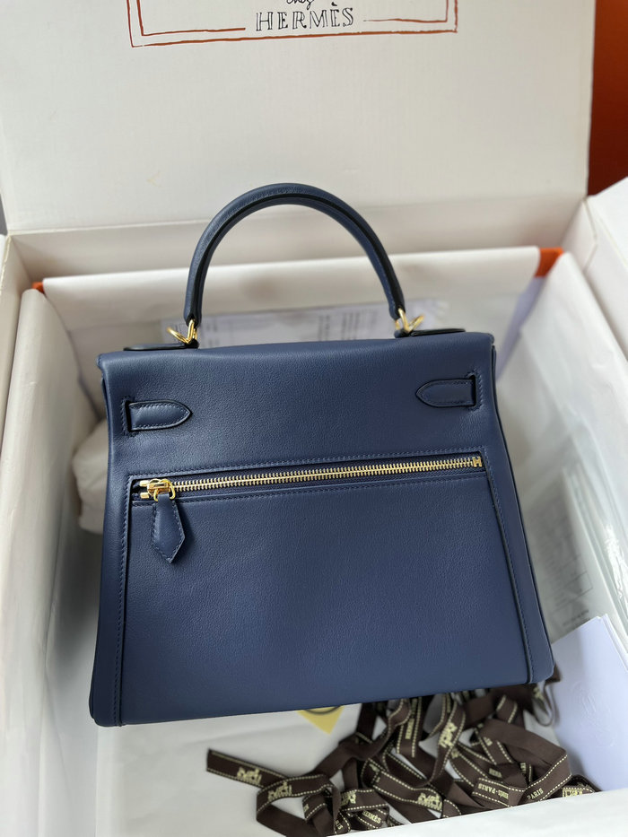 Hermes Swift Leather Kelly Lakis Bag Blue saphir KL2832