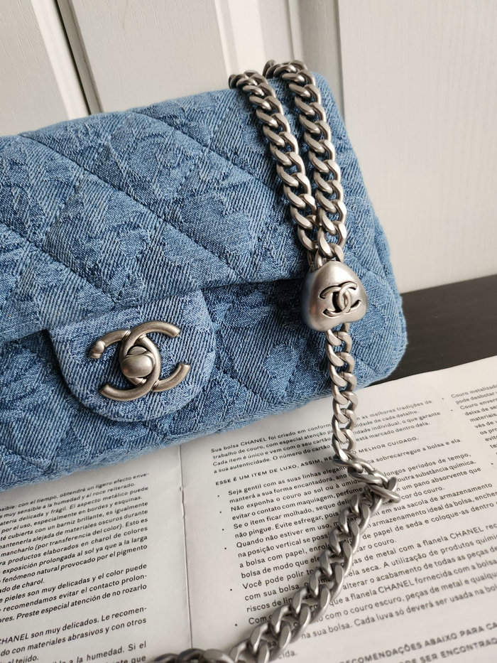 Mini Chanel Denim Flap Shoulder Bag AS3828