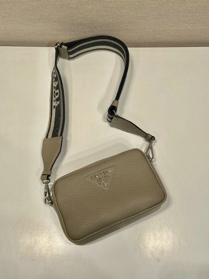 Prada Calfskin Shoulder Bag Grey 1BH192