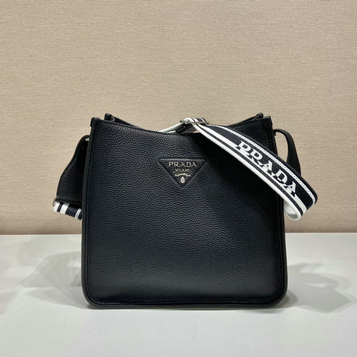 Prada Leather Shoulder Bag Black 1BC073