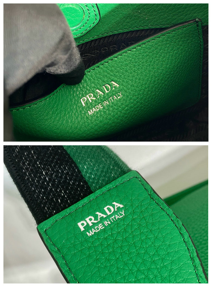 Prada Leather Shoulder Bag Green 1BC073