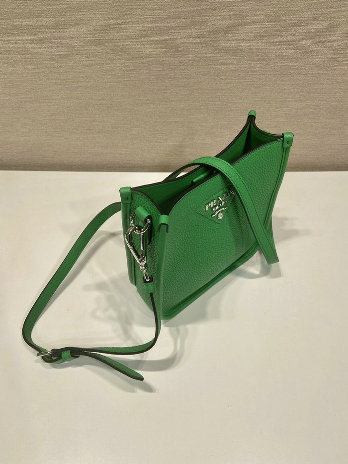 Prada Leather Shoulder Bag Green 1BC073