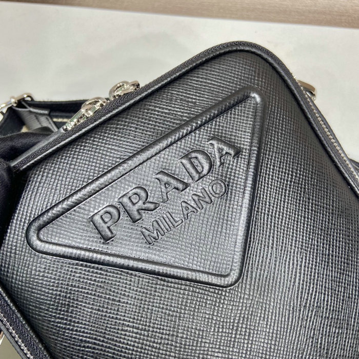 Prada Saffiano Leather Shoulder Bag Black 2VH154