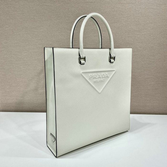 Prada Saffiano Leather Tote Bag White 2VG084