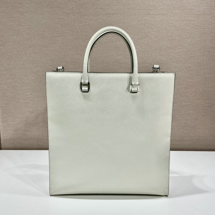 Prada Saffiano Leather Tote Bag White 2VG084