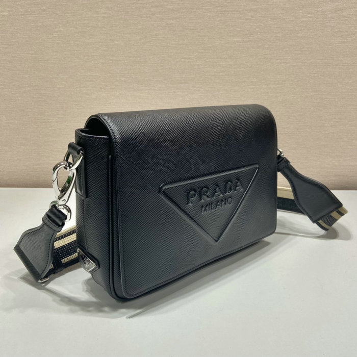 Prada Saffiano leather shoulder bag Black 2VD046