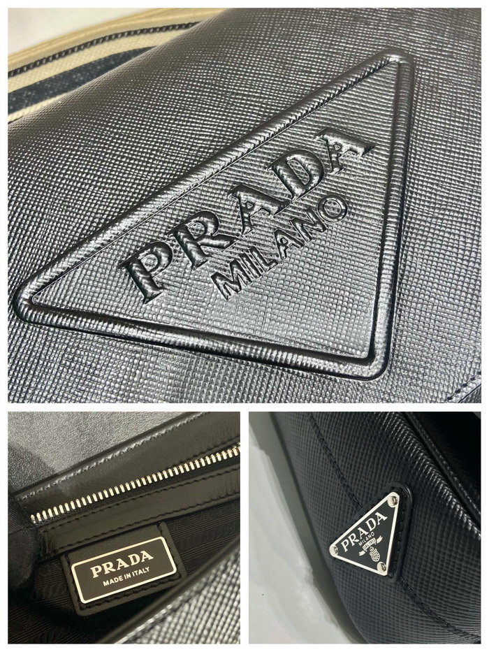 Prada Saffiano leather shoulder bag Black 2VD046