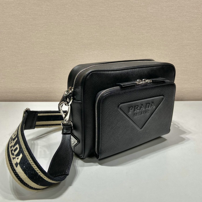 Prada Saffiano leather shoulder bag Black 2VH152