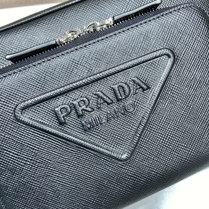 Prada Saffiano leather shoulder bag Black 2VH152