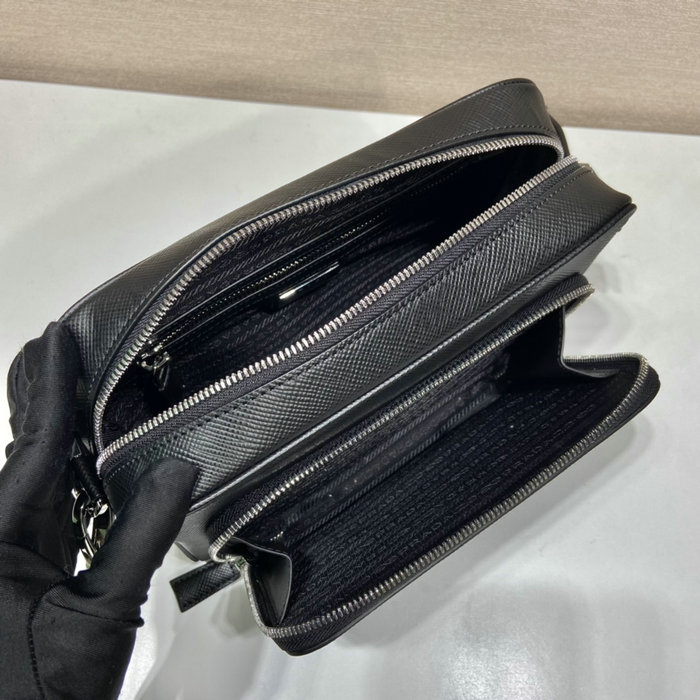 Prada Saffiano leather shoulder bag Black 2VH152