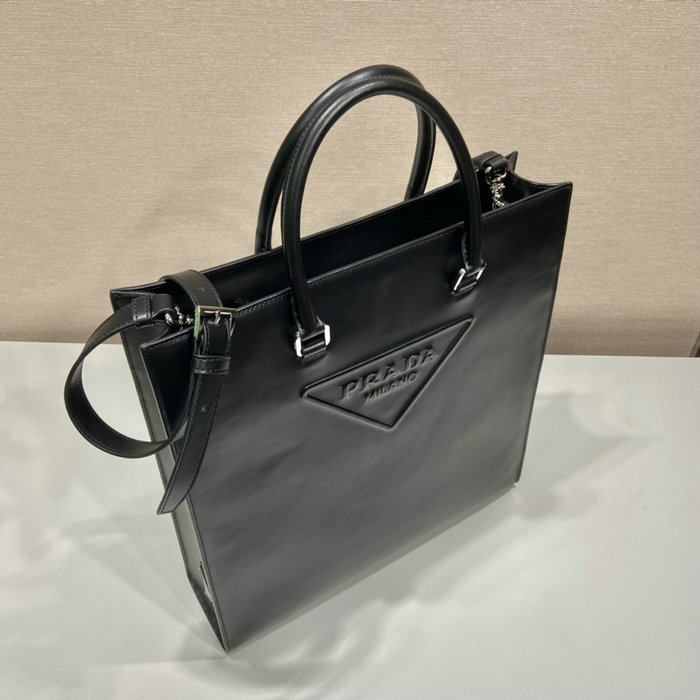 Prada Smooth Leather Tote Bag Black 2VG084