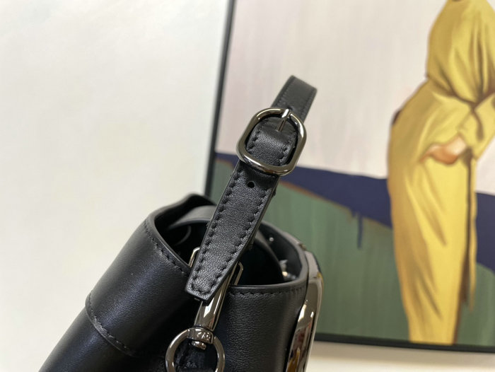 Valentino Calfskin Bucket Bag Black V1122