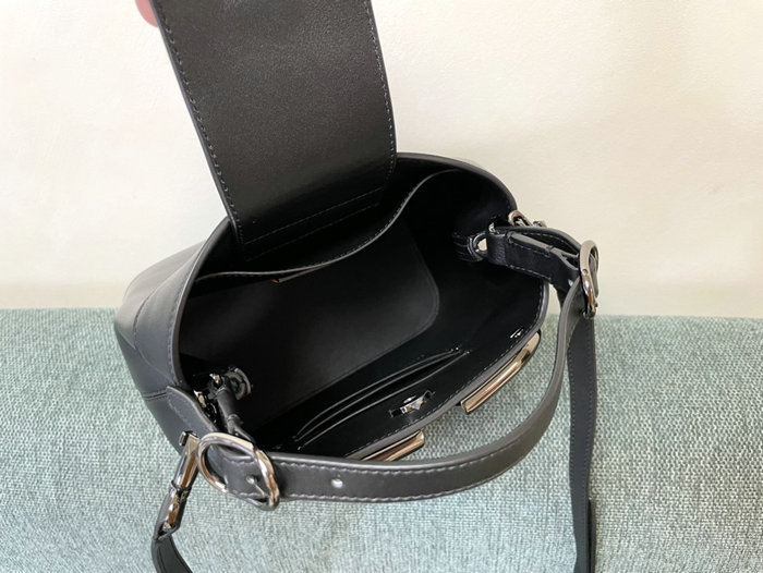 Valentino Calfskin Bucket Bag Black V1122