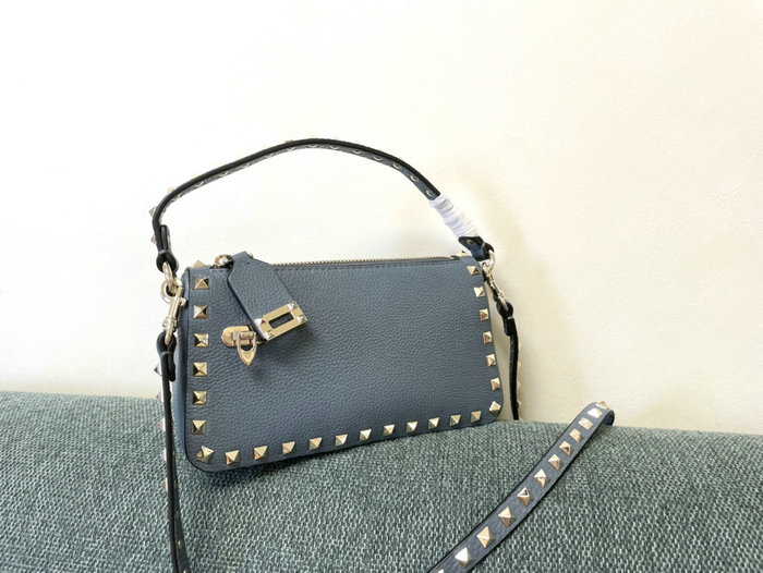 Valentino Garavani Rockstud Leather Shoulder Bag Blue V5500