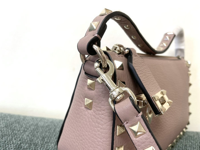 Valentino Garavani Rockstud Leather Shoulder Bag Pink V5500