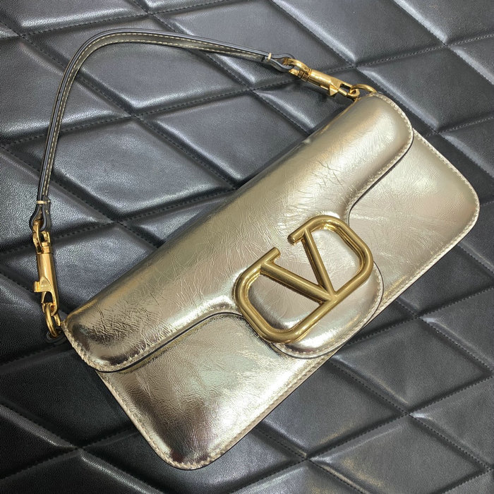 Valentino Loco Calfskin Shoulder Bag Gold V6031