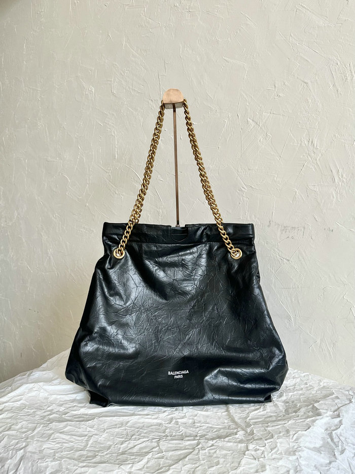 Balenciaga Crush Medium Tote Bag Black B742941