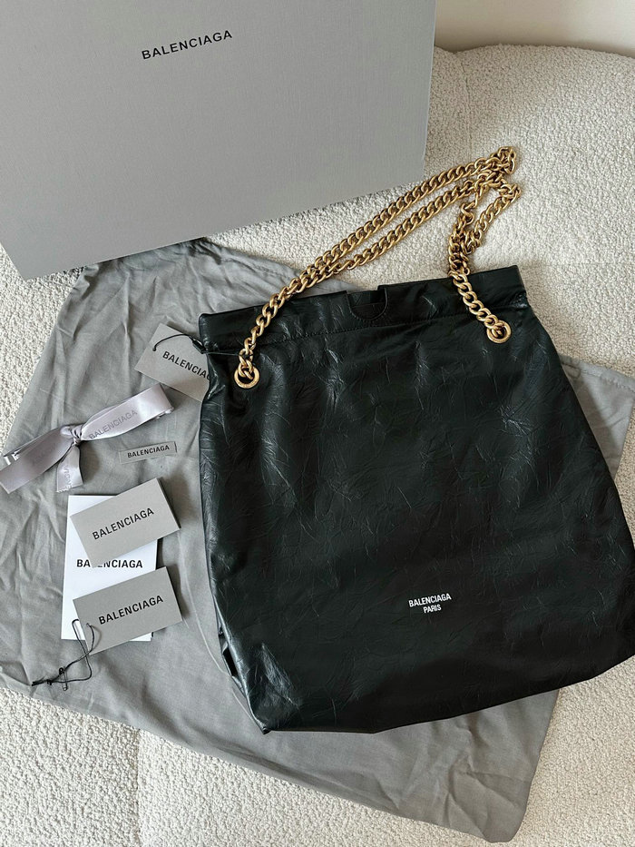 Balenciaga Crush Medium Tote Bag Black B742941