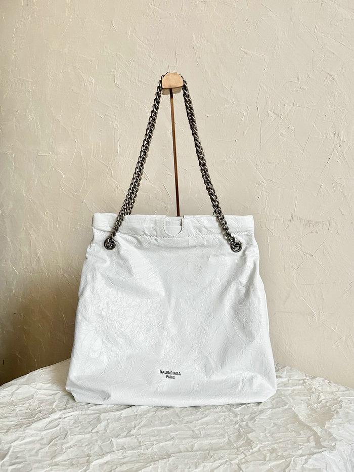 Balenciaga Crush Medium Tote Bag White B742941