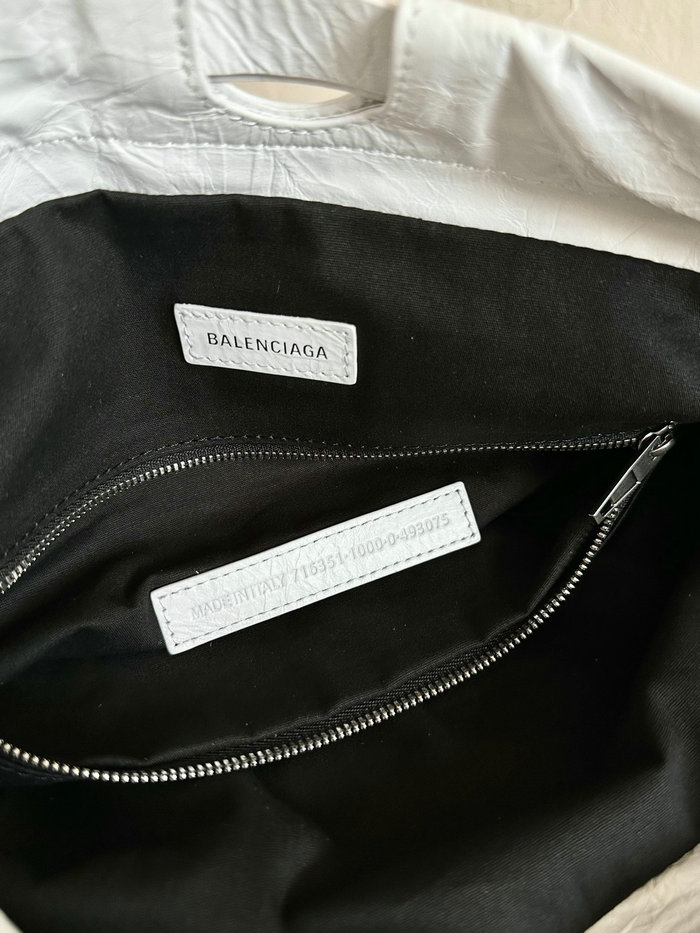 Balenciaga Crush Medium Tote Bag White B742941