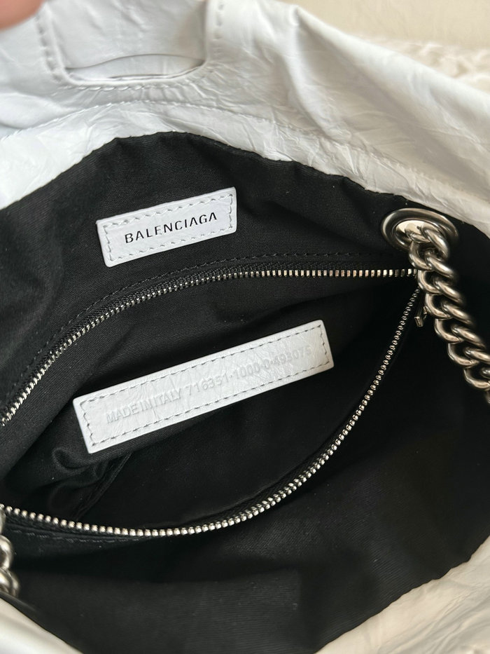 Balenciaga Crush Small Tote Bag White B742942