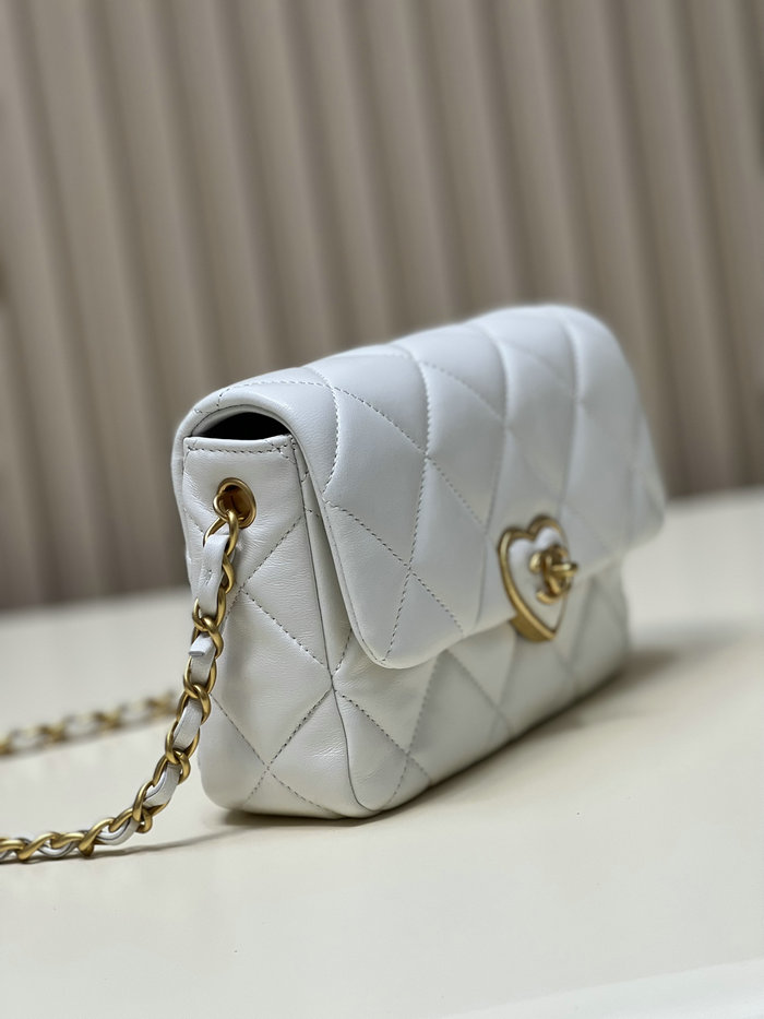 Chanel Lambskin Small Flap Bag White AS3986