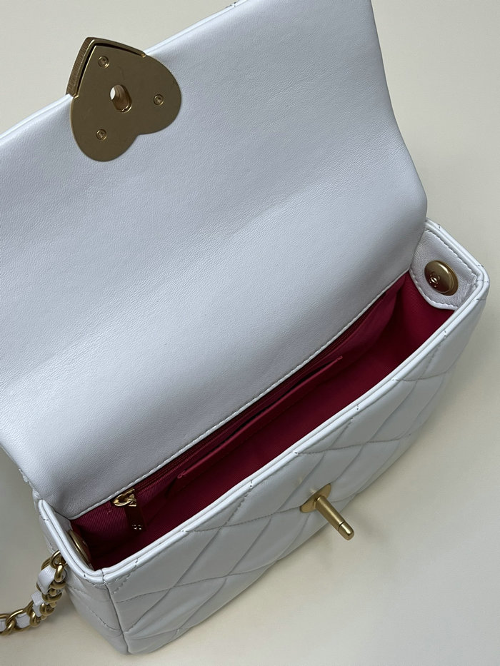 Chanel Lambskin Small Flap Bag White AS3986