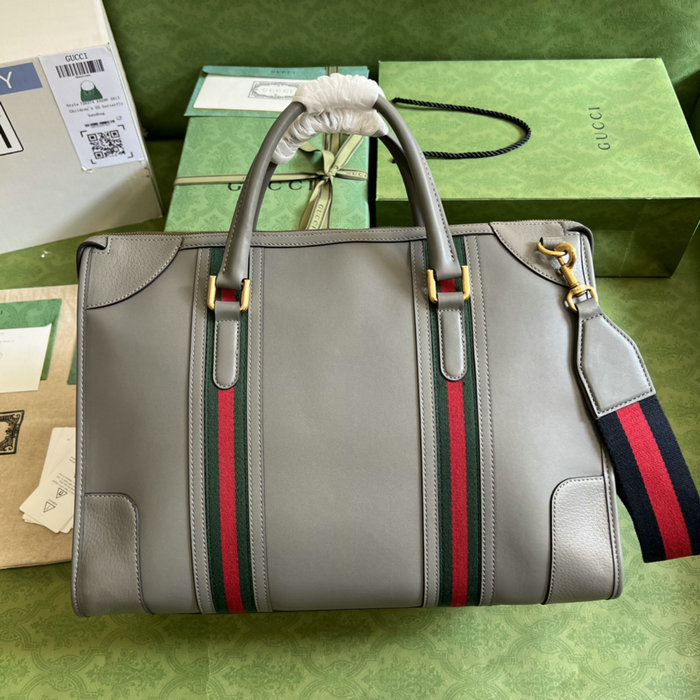 Gucci Bauletto Extra Large Duffle Bag Grey 715671