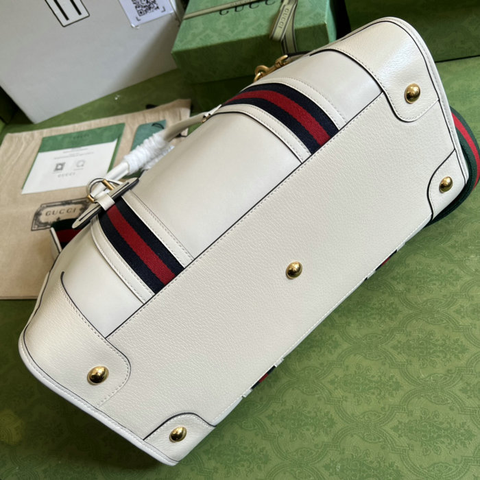 Gucci Bauletto Extra Large Duffle Bag White 715671